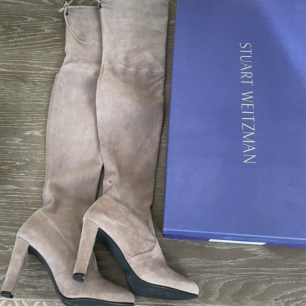 Stuart Weitzman taupe over the knee boots